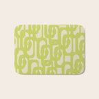 Mid Century Modern Loop Pattern in Light Lime Linden Green Bath Mat Gallery Image 1