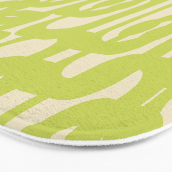 Mid Century Modern Loop Pattern in Light Lime Linden Green Bath Mat Gallery Image 3