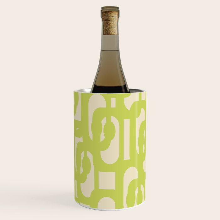 Mid Century Modern Loop Pattern in Light Lime Linden Green Wine Chiller Gallery Image 3