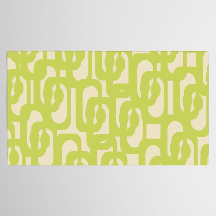 Mid Century Modern Loop Pattern in Light Lime Linden Green Tablecloth Gallery Image 2