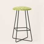 Mid Century Modern Loop Pattern in Light Lime Linden Green Stool Gallery Image 1