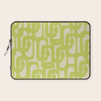 Mid Century Modern Loop Pattern in Light Lime Linden Green Laptop Sleeve Gallery Image 1