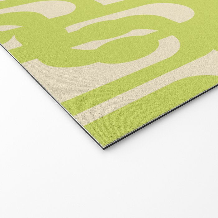 Mid Century Modern Loop Pattern in Light Lime Linden Green Welcome Mat Gallery Image 2