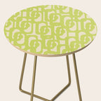 Mid Century Modern Loop Pattern in Light Lime Linden Green Side Table Gallery Image 2