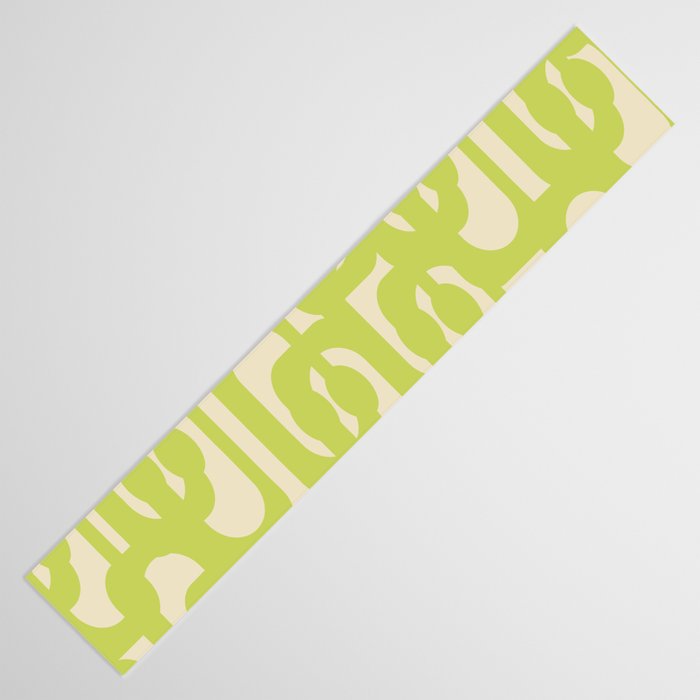 Mid Century Modern Loop Pattern in Light Lime Linden Green Table Runner Gallery Image 3