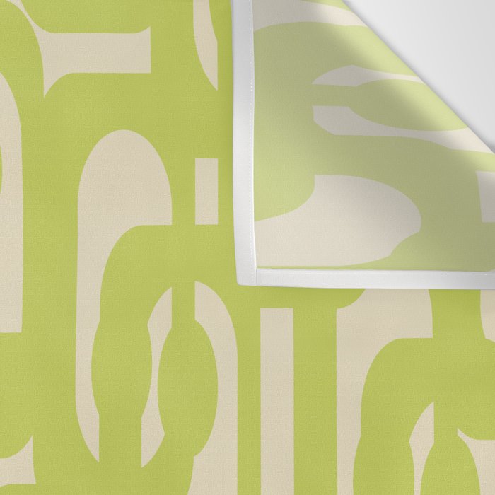 Mid Century Modern Loop Pattern in Light Lime Linden Green Wall Tapestry Gallery Image 3