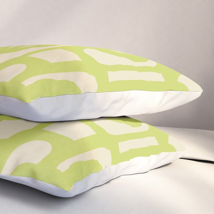 Mid Century Modern Loop Pattern in Light Lime Linden Green Pillow Sham Gallery Image 3