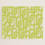 Mid Century Modern Loop Pattern in Light Lime Linden Green Jigsaw Puzzle Gallery Image 1