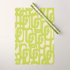 Mid Century Modern Loop Pattern in Light Lime Linden Green Wrapping Paper Gallery Image 1