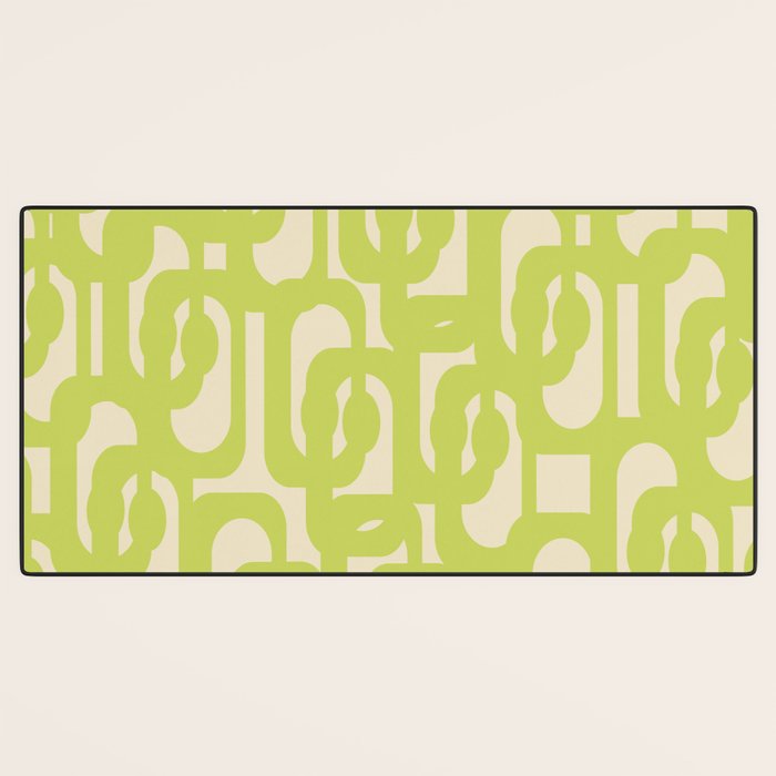 Mid Century Modern Loop Pattern in Light Lime Linden Green Desk Mat Gallery Image 3