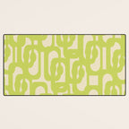 Mid Century Modern Loop Pattern in Light Lime Linden Green Desk Mat Gallery Image 3