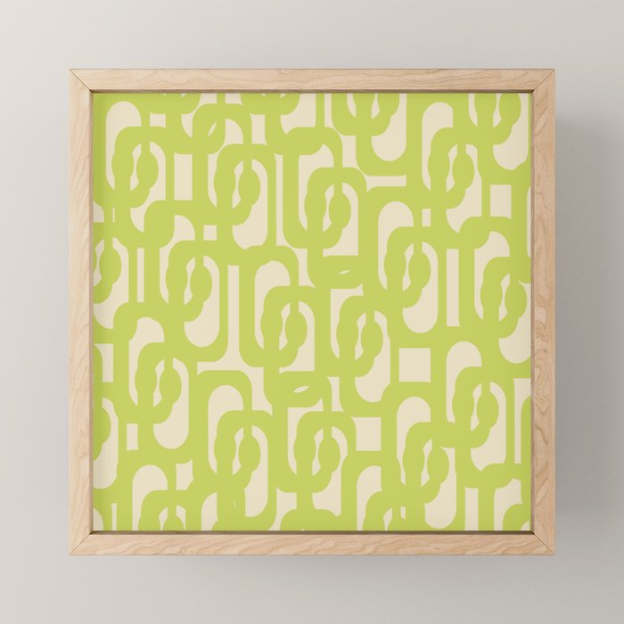 Mid Century Modern Loop Pattern in Light Lime Linden Green Mini Art Print Gallery Image 1