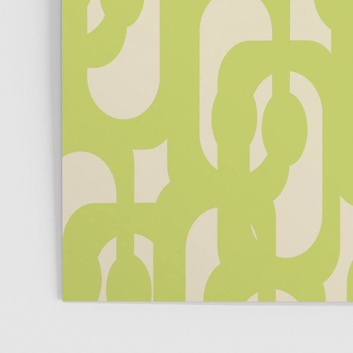 Mid Century Modern Loop Pattern in Light Lime Linden Green Poster Gallery Image 3