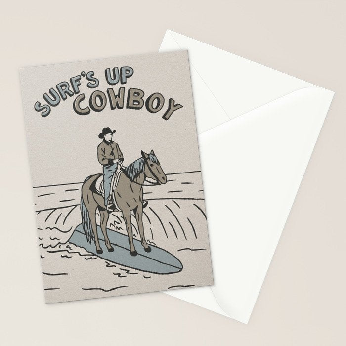 Surf's Up Cowboy Stationery Card Gallery Image 2