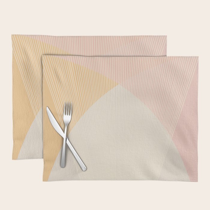 Cecilia Shapes II - Neutral Orange and Pink Placemat Gallery Image 1