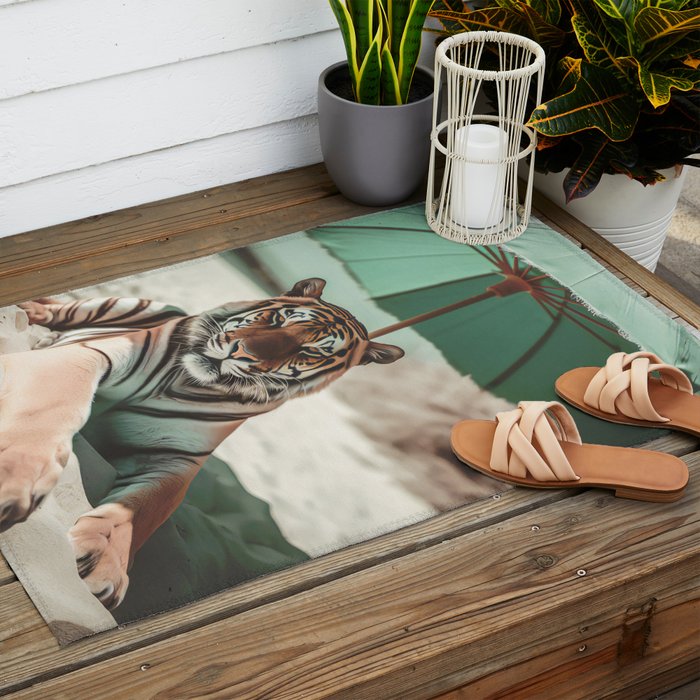 South Beach Bliss Tiger Prints Outdoor Rug Gallery Image 2