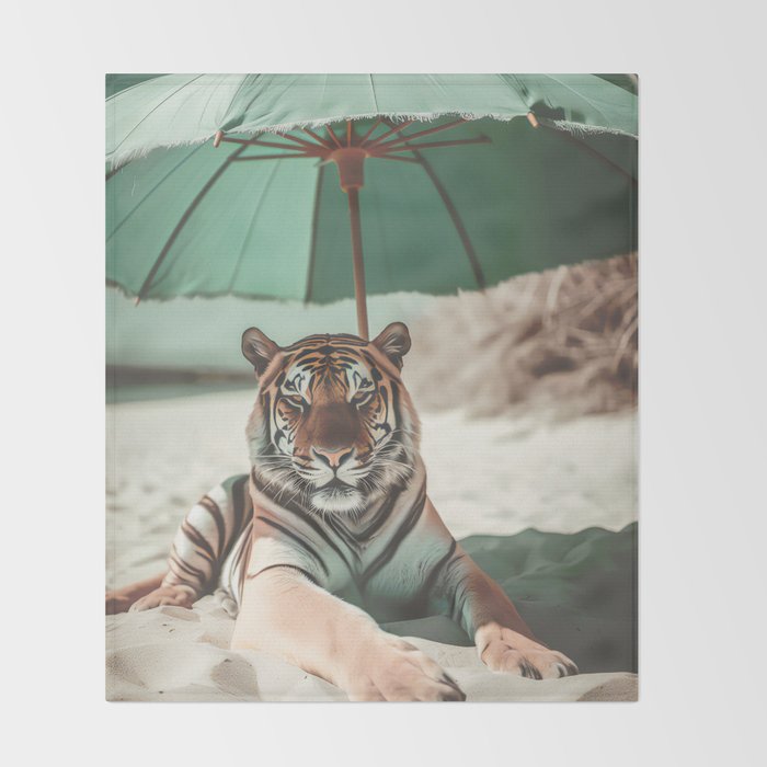 South Beach Bliss Tiger Prints Throw Blanket Gallery Image 2