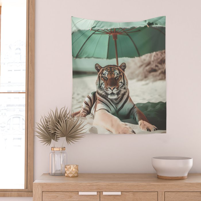 South Beach Bliss Tiger Prints Wall Tapestry Gallery Image 2