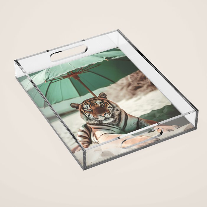 South Beach Bliss Tiger Prints Acrylic Tray Gallery Image 1