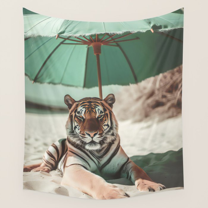 South Beach Bliss Tiger Prints Wall Tapestry Gallery Image 4