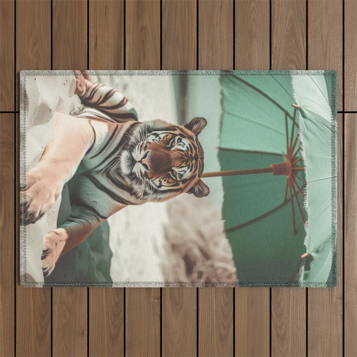 South Beach Bliss Tiger Prints Outdoor Rug Gallery Image 1