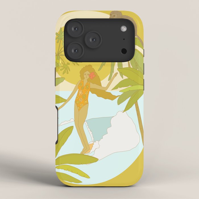 Pura vida jungle by the sea // retro surf art by surfy birdy iPhone Case Gallery Image 3