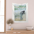 Vintage Florida Manatee Wall Tapestry Gallery Image 2