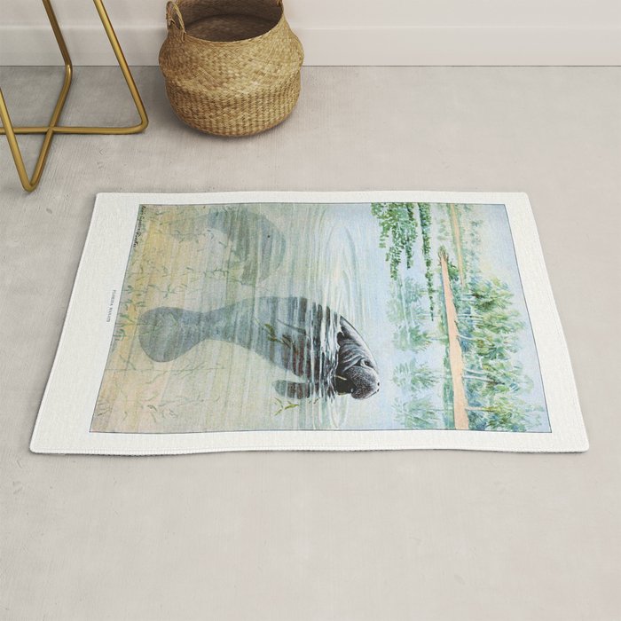 Vintage Florida Manatee Rug Gallery Image 1