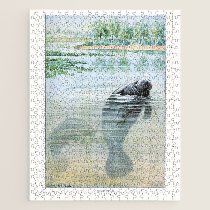 Vintage Florida Manatee Jigsaw Puzzle Gallery Image 1