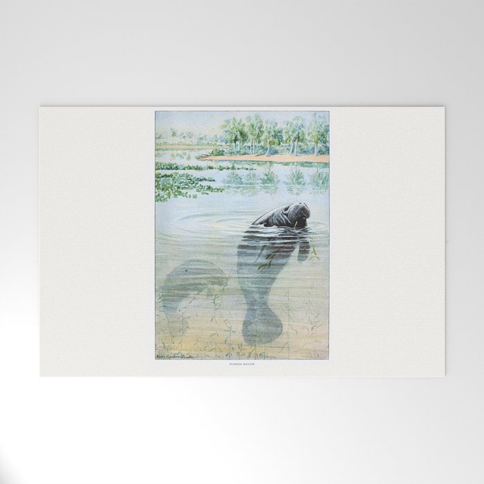 Vintage Florida Manatee Welcome Mat Gallery Image 1