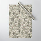 Not-So-Traditional English Fox Hunt with Dinosaurs Wrapping Paper Gallery Image 1