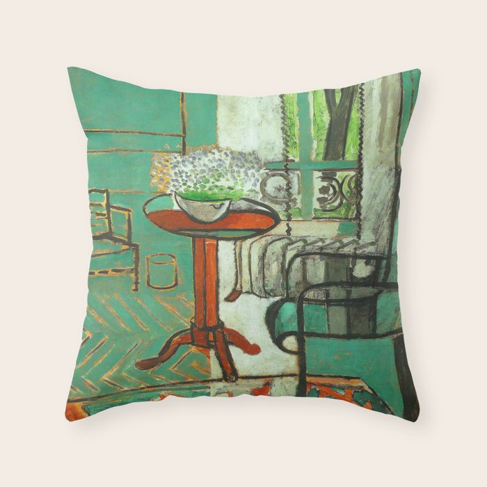 Henri Matisse The Green Room Throw Pillow Gallery Image 1