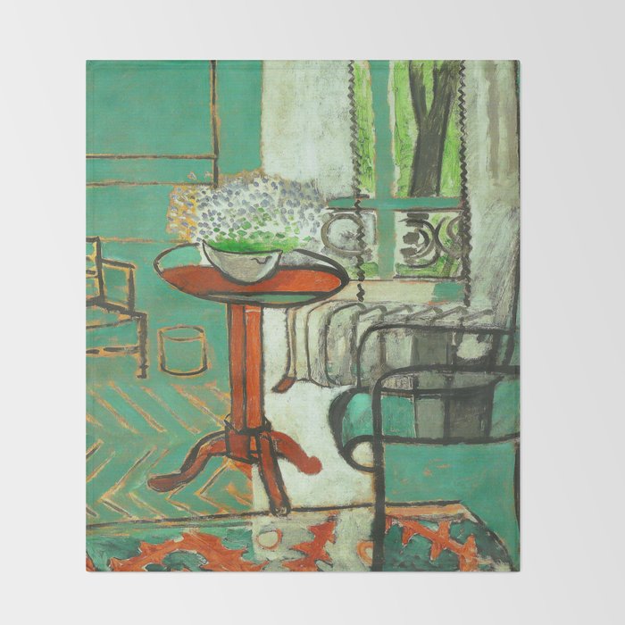Henri Matisse The Green Room Throw Blanket Gallery Image 2