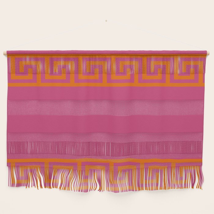 Pink Greek Key Print Wall Hanging Gallery Image 1