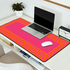 Pink Greek Key Print Desk Mat Gallery Image 2
