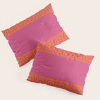 Pink Greek Key Print Pillow Sham Gallery Image 3