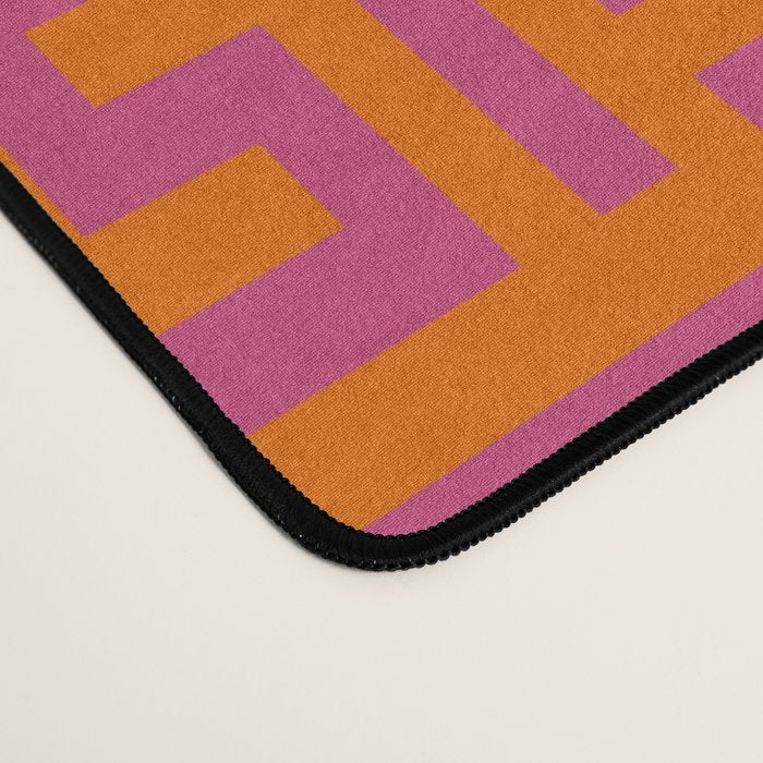 Pink Greek Key Print Desk Mat Gallery Image 4