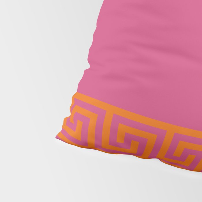 Pink Greek Key Print Pillow Sham Gallery Image 4
