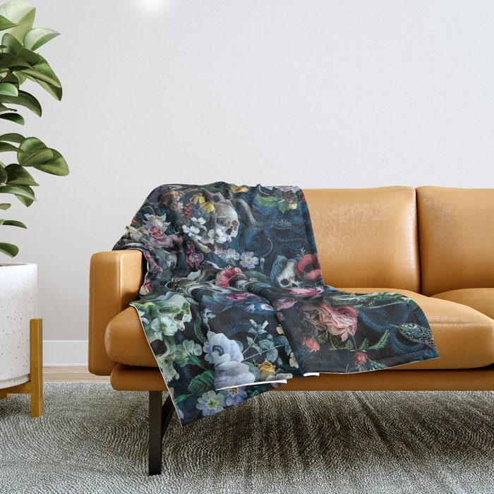 Skull and Snakes VII Throw Blanket Gallery Image 1