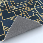 Art Deco Fancy Blue Rug Gallery Image 4