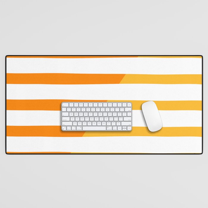 Beach Stripes Orange Yellow Desk Mat Gallery Image 1