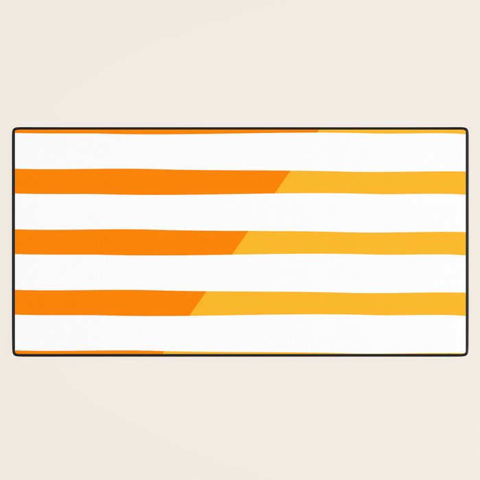 Beach Stripes Orange Yellow Desk Mat Gallery Image 3