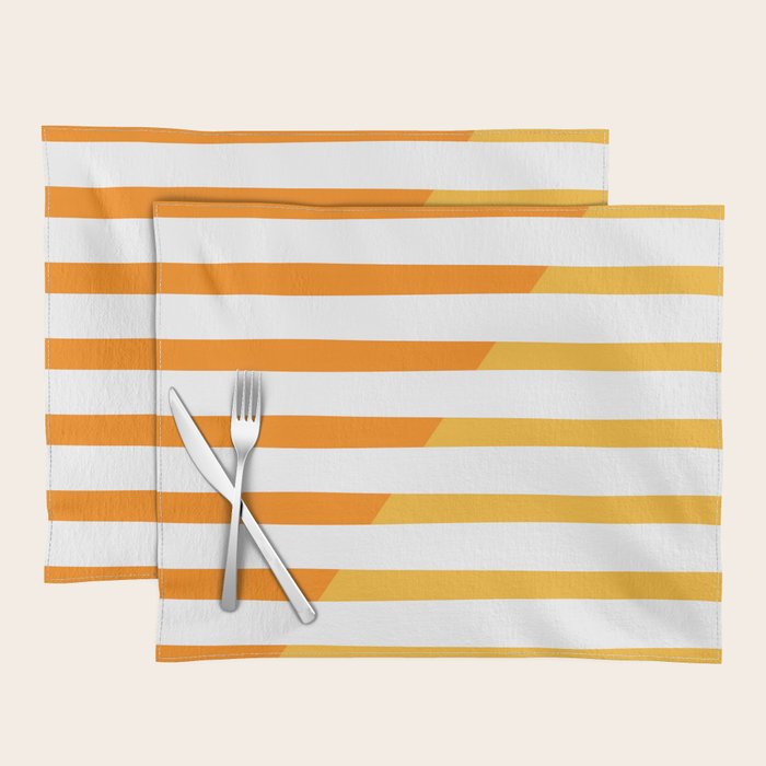 Beach Stripes Orange Yellow Placemat Gallery Image 1