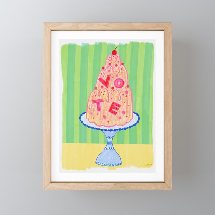 Mold the Future & Vote in Lime Green Mini Art Print Gallery Image 1