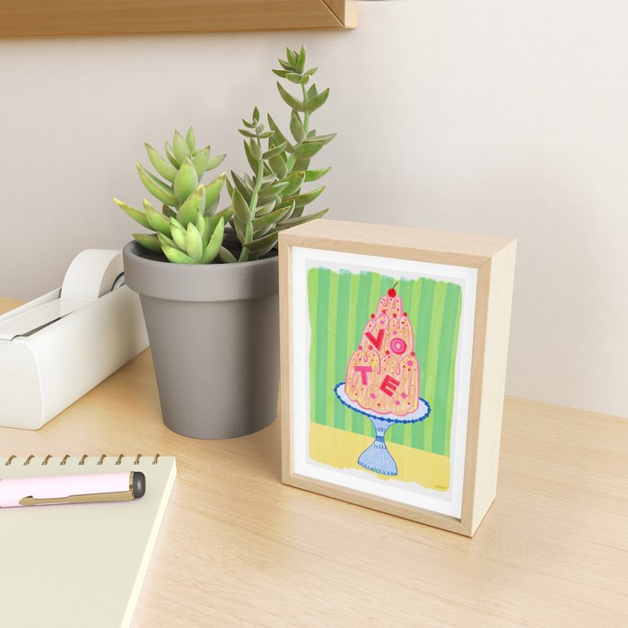 Mold the Future & Vote in Lime Green Mini Art Print Gallery Image 2