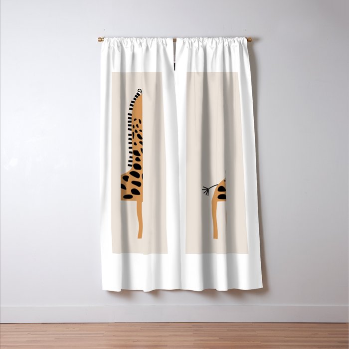 Nursery Wall Art, Safari Nursery Prints, Neutral Nursery Decor, Giraffe  Print Window Curtain Gallery Image 3