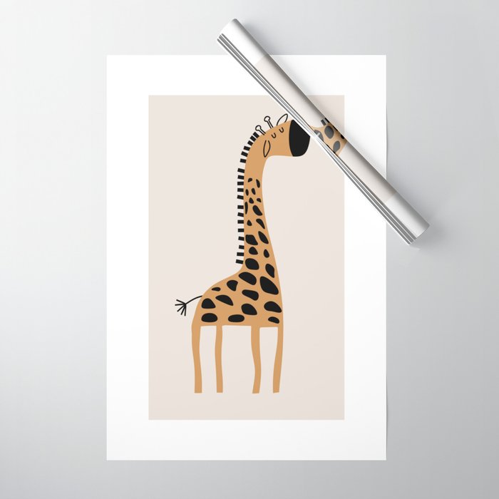 Nursery Wall Art, Safari Nursery Prints, Neutral Nursery Decor, Giraffe  Print Wrapping Paper Gallery Image 1
