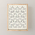 Navy Blue and White Chevron Geometric Pattern Mini Art Print Gallery Image 1