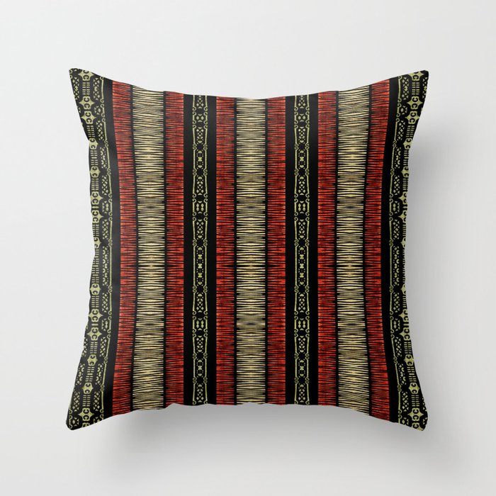 Mud Cloth Tribal Pattern 02 Throw Pillow Gallery Image 1