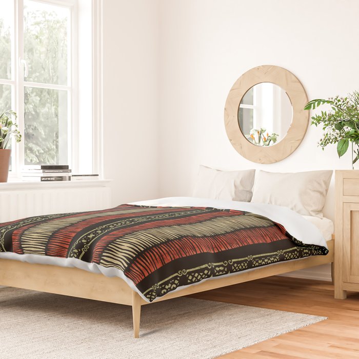 Mud Cloth Tribal Pattern 02 Duvet Cover Gallery Image 2